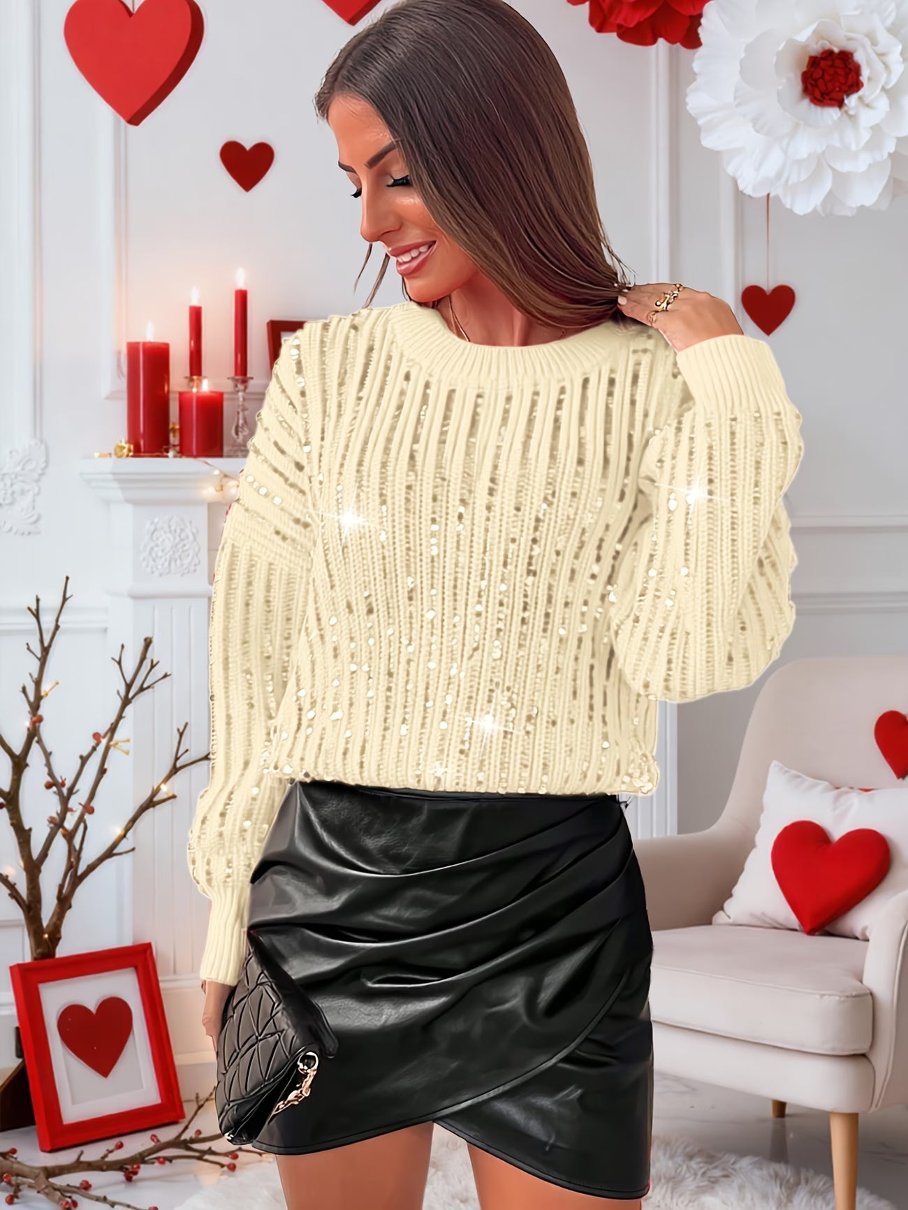 Maglione invernale con pailletes