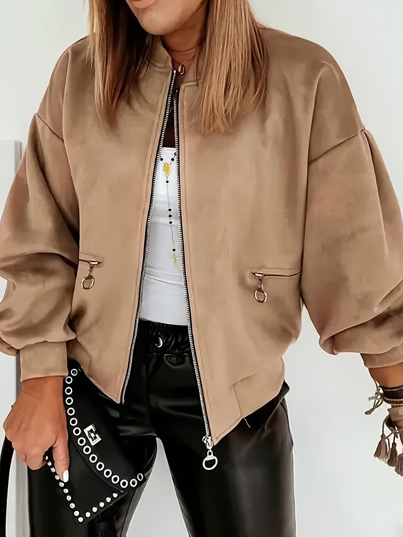 Giacca primaverile camosciata