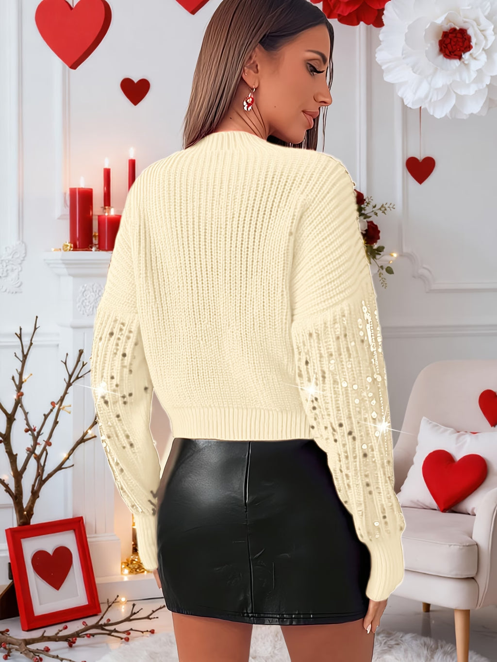 Maglione invernale con pailletes