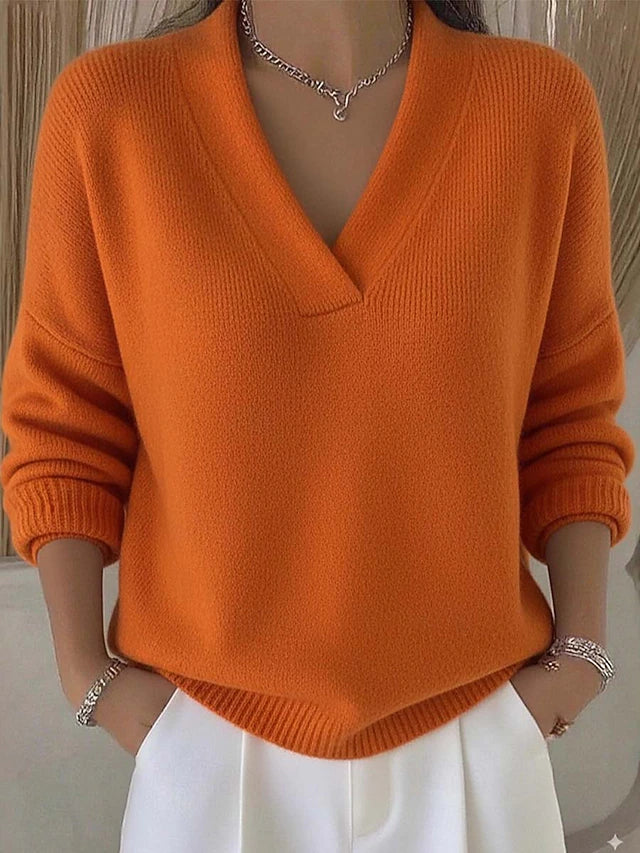 Maglia invernale con collo a V