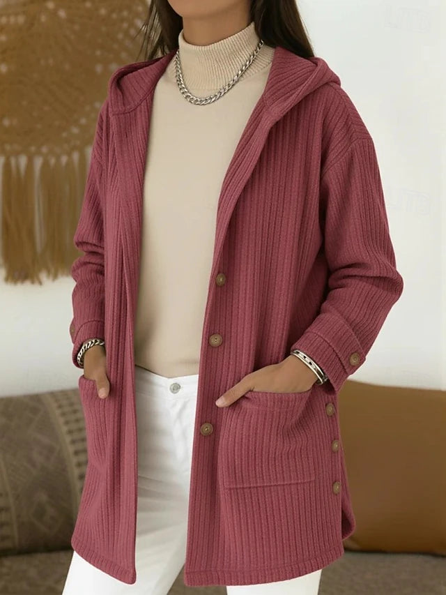 Cardigan invernale con cappuccio